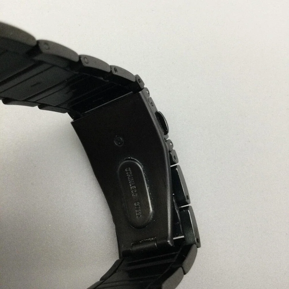 Kenneth Cole Mens Watch 33mm Tank Gunmetal Stainless KC3757 New Battery 7.75